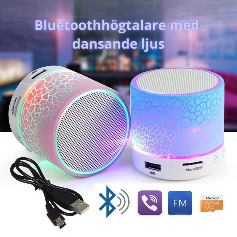 BĂ€rbar trĂ„dlös högtalare med dansande ljusđ¶đĄ