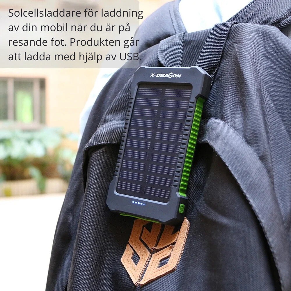 Solcellspowerbank 10 000 mAh